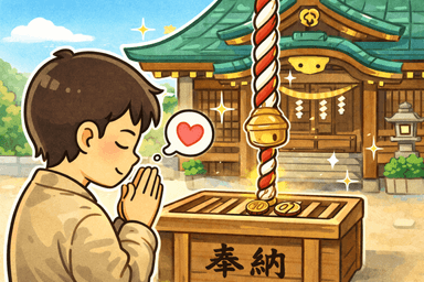 A person praying at a shrine